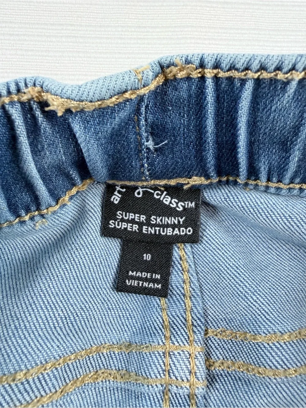 art class Light Blue Super Skinny Jeans with Gold Stitching